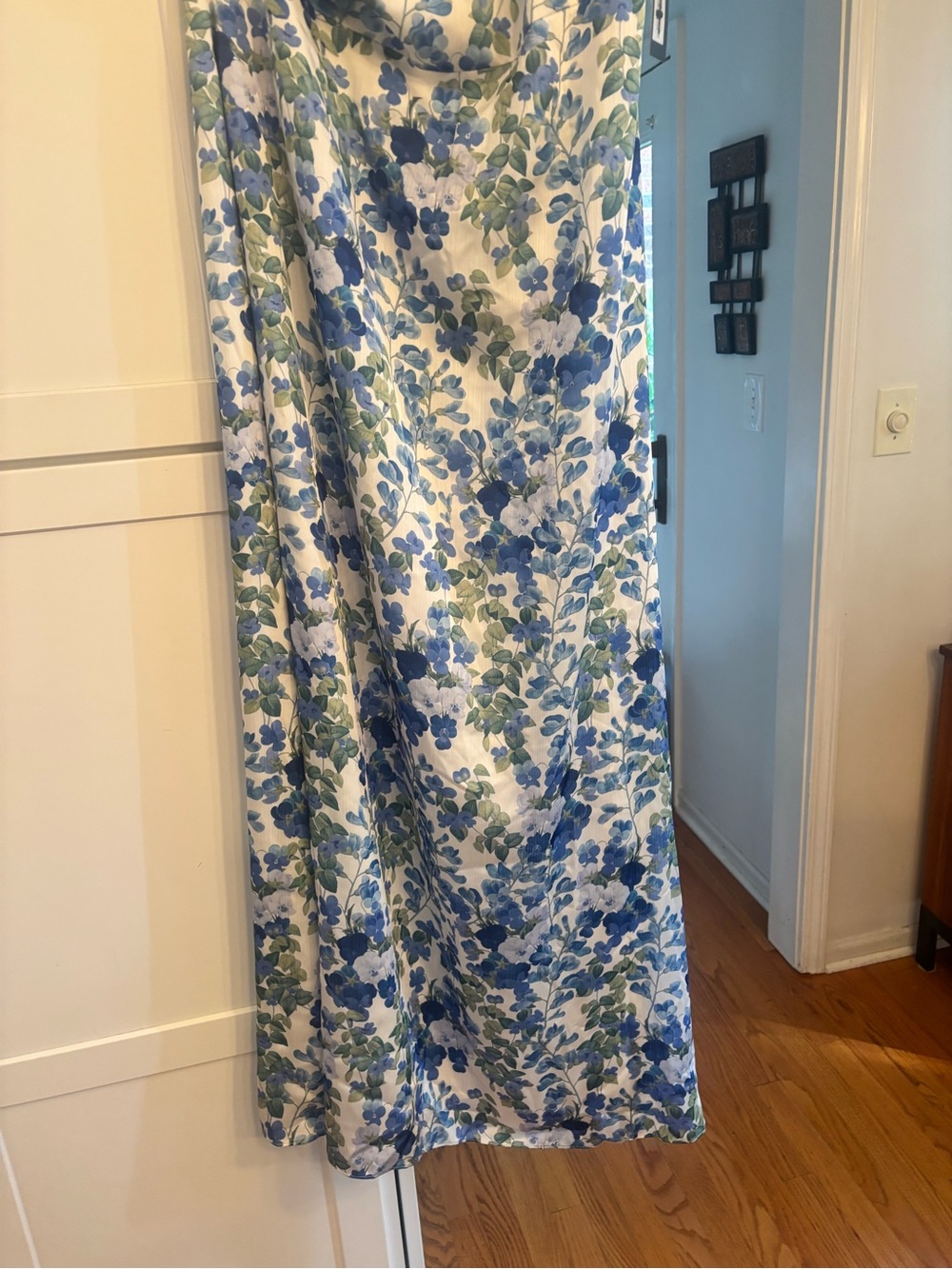 new Sachin and Babi Chelsea Floral Print One-Shoulder Gown in Pans - Picture 4 of 7